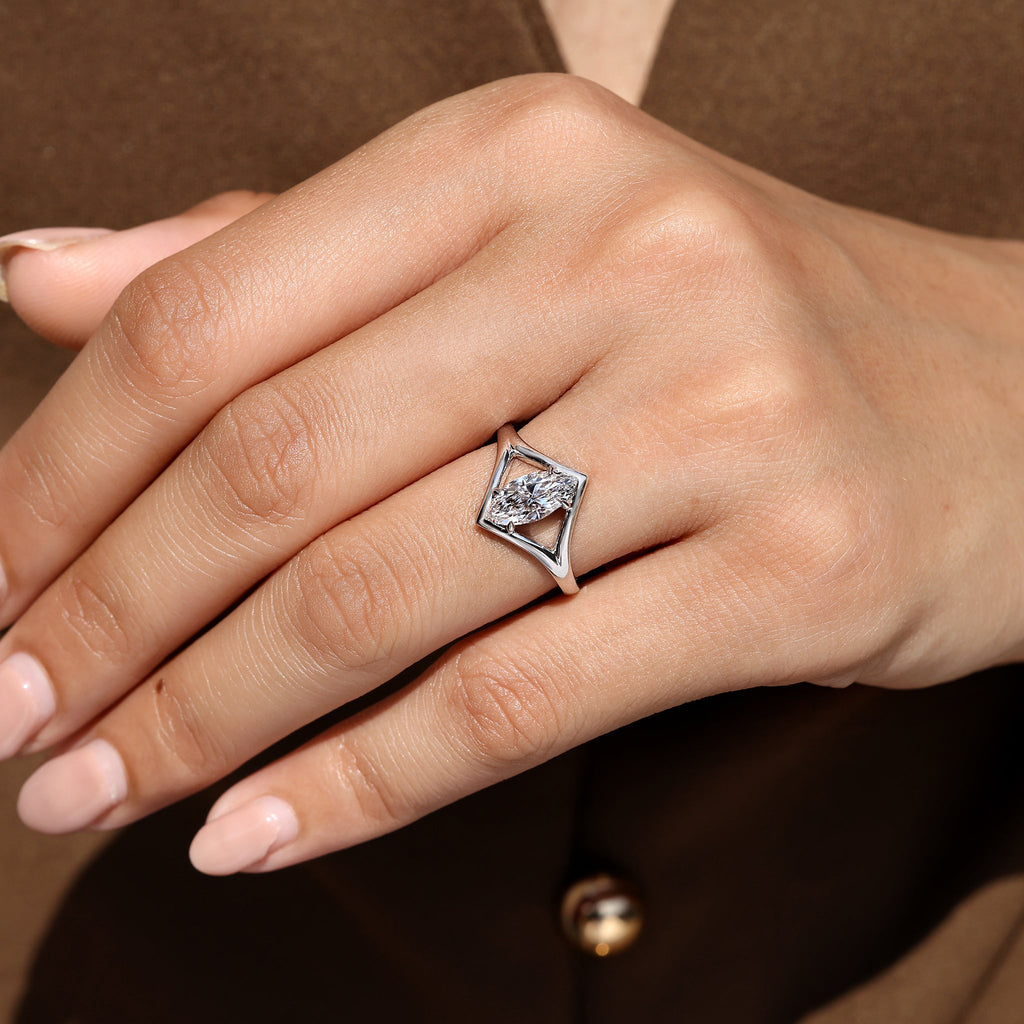 Marquise Diamond Ring in Solitaire Style