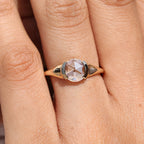 Round Rose Cut Solitaire Diamond Engagement Ring