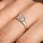 Round Rose Cut Solitaire Diamond Engagement Ring