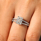 Radiant Cut Diamond Engagement Ring With Hidden Halo Style