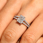 Radiant Cut Diamond Engagement Ring With Hidden Halo Style