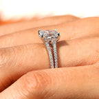Radiant Cut Diamond Engagement Ring With Hidden Halo Style
