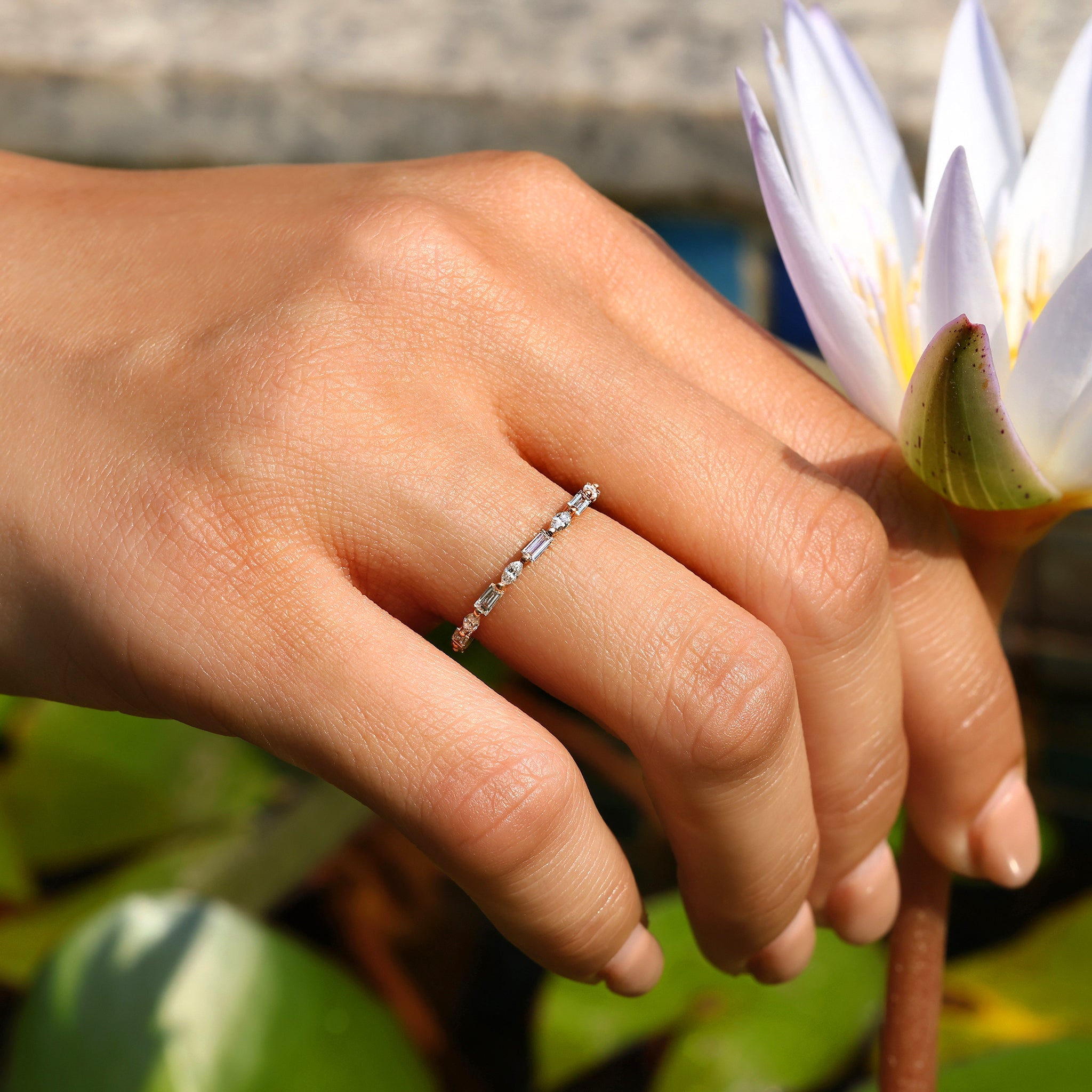 Marquise and Baguette Diamond Eternity Band Secondary image