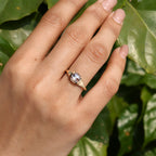 Round Rose Cut Solitaire Diamond Engagement Ring