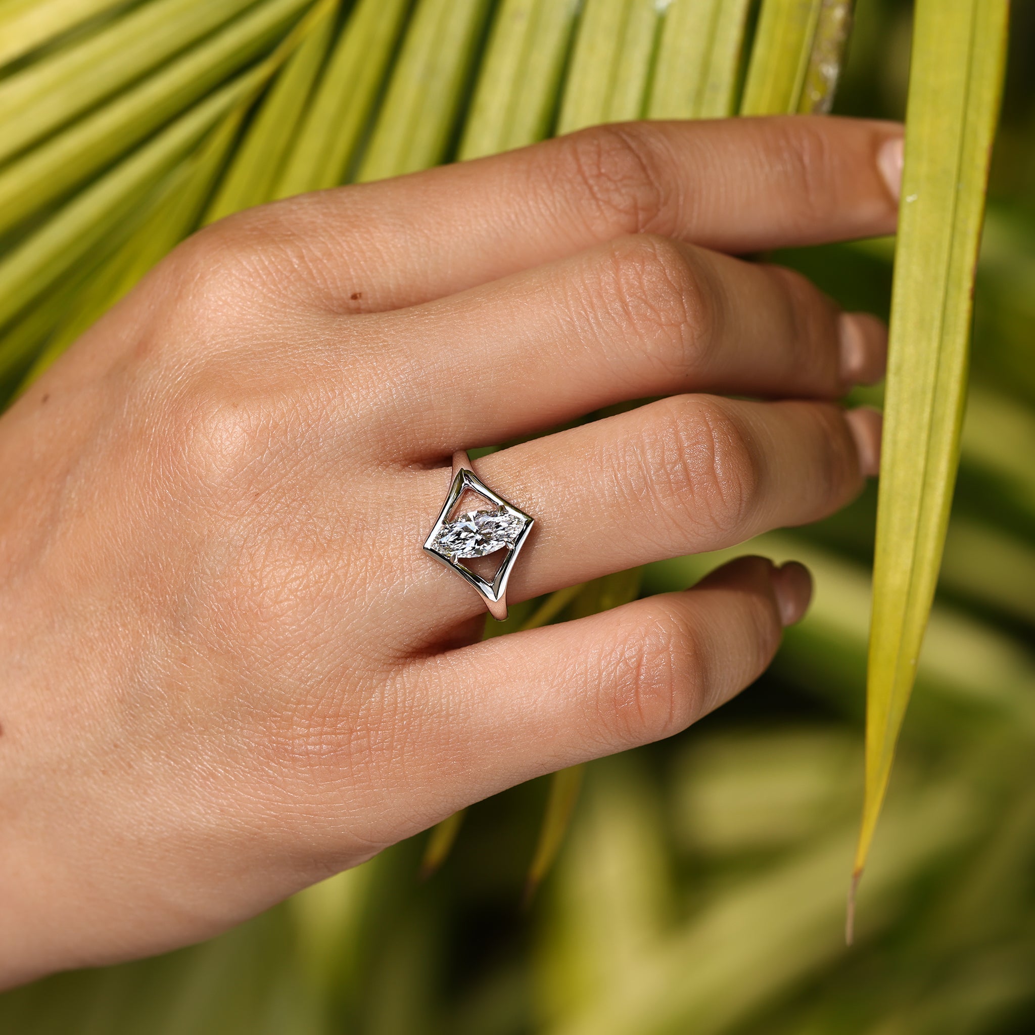 Marquise Diamond Ring in Solitaire Style Secondary image