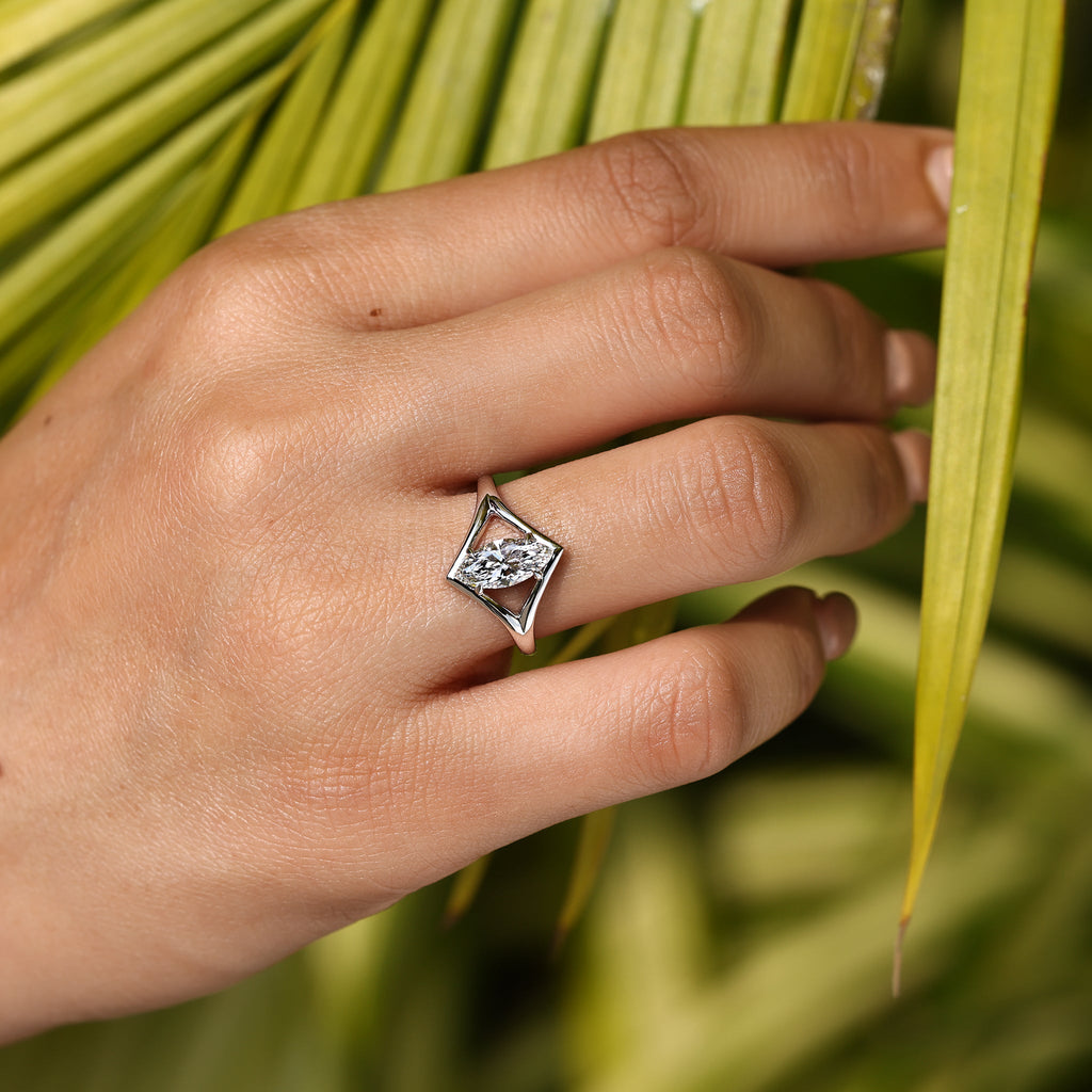 Marquise Diamond Ring in Solitaire Style