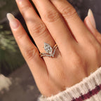 Marquise Cut Diamond Engagement Ring With Wedding Band