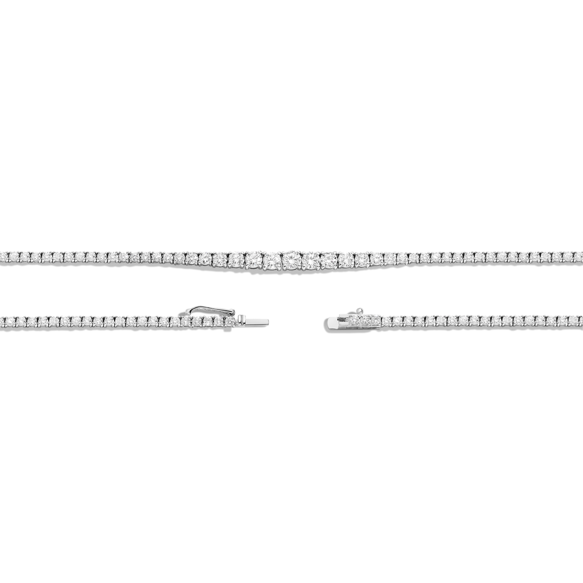 Round Moissanite Diamond Tennis Necklace