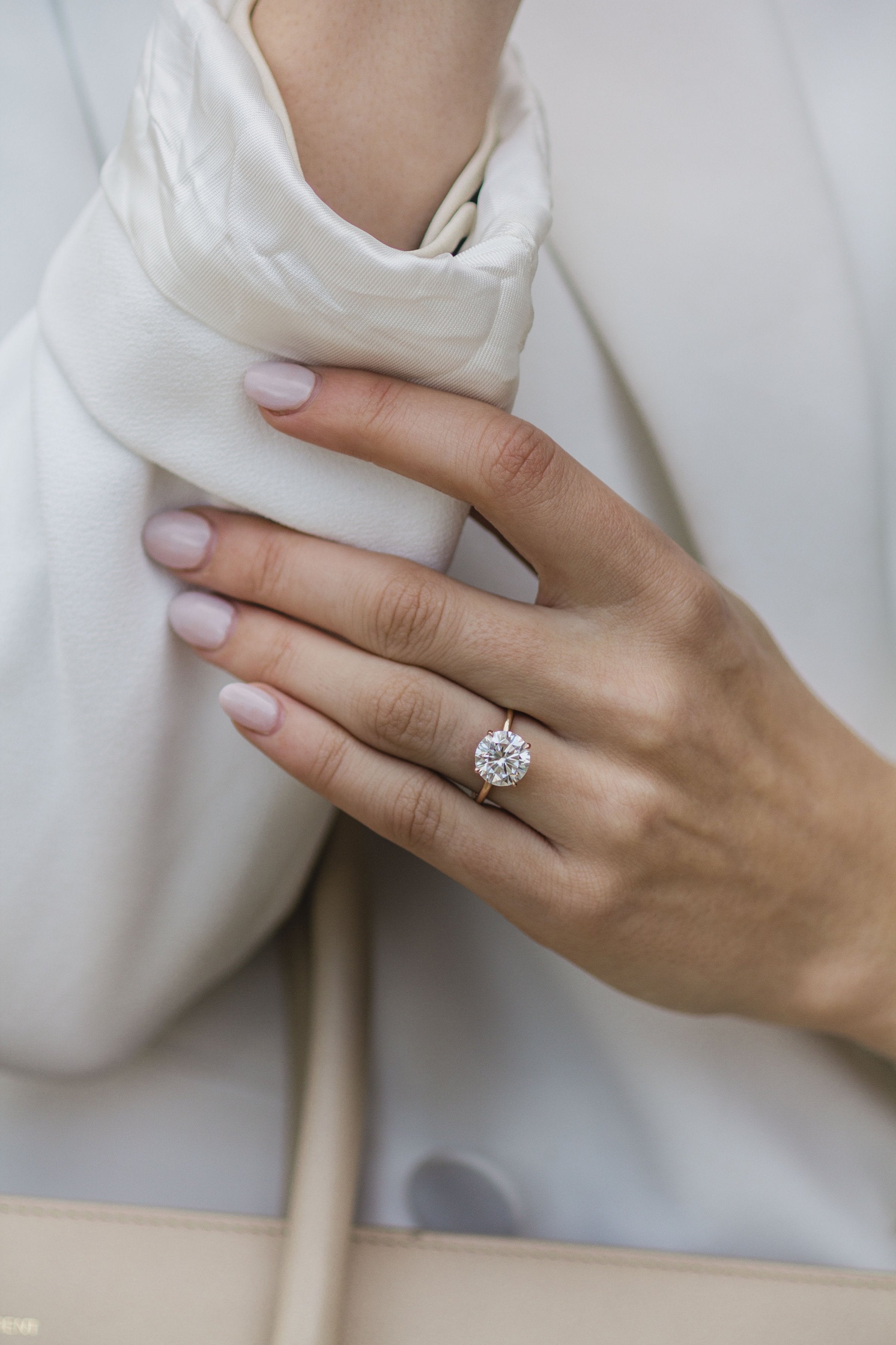 3.0 CT Round Cut Moissanite Solitaire Engagement Ring