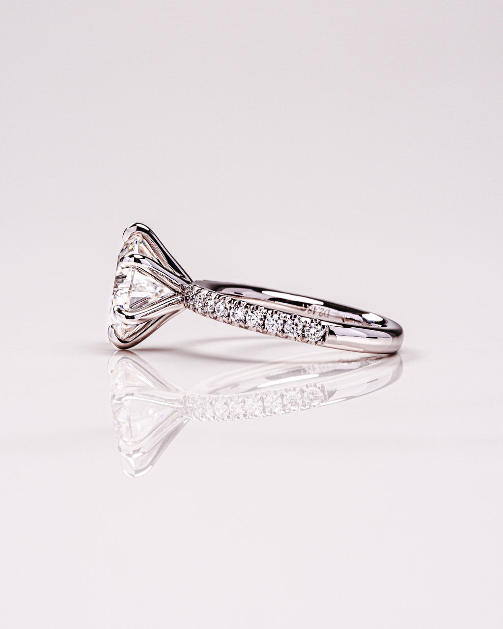 2.50 CT Round Moissanite Pave Setting Engagement Ring