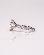 2.50 CT Round Moissanite Pave Setting Engagement Ring