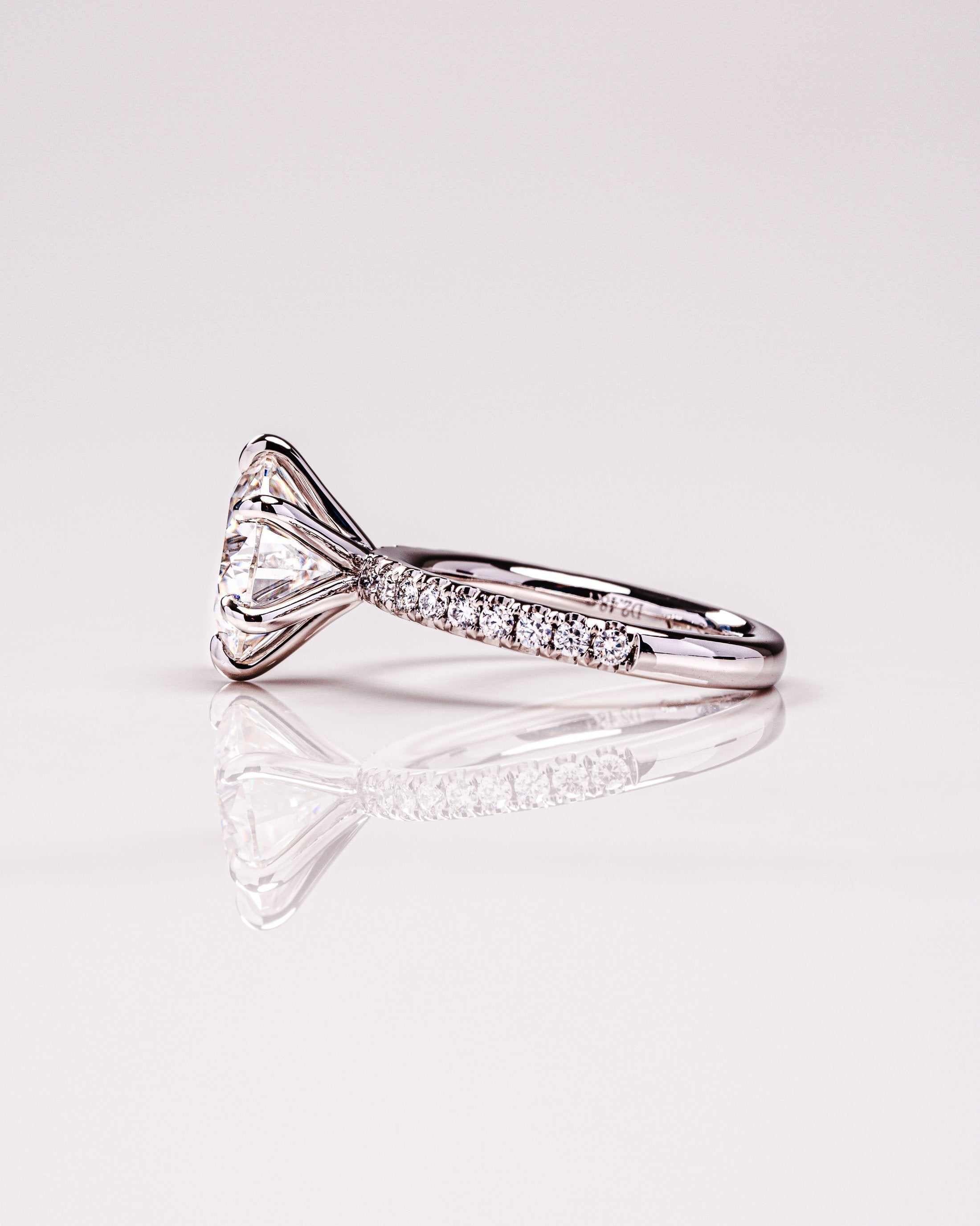 2.50 CT Round Moissanite Pave Setting Engagement Ring
