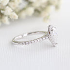 1.50 CT Pear Cut Moissanite Halo Engagement Ring