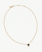 LODE Solitaire Bezel Set Floating Princess Cut Black Diamond Pendant Necklace