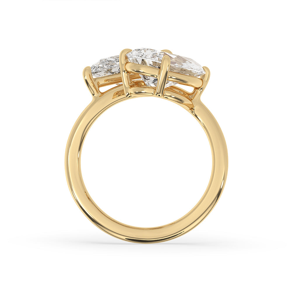 Pear Cut Diamond Two Stone Engagement Ring