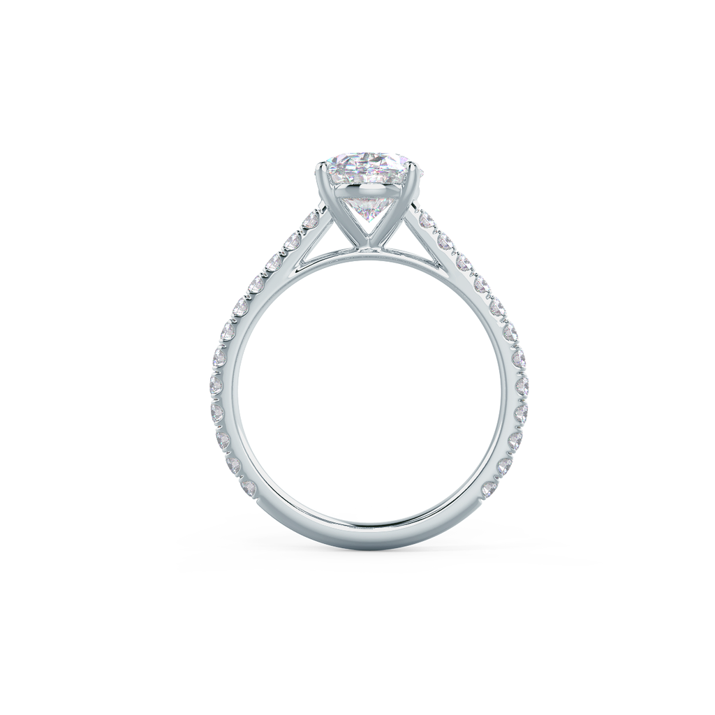 2.50 CT Oval Moissanite Pave Setting Engagement Ring