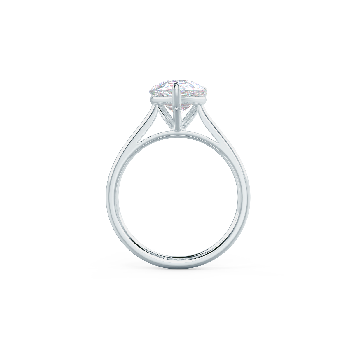4.0 CT Pear Cut Moissanite Solitaire Engagement Ring