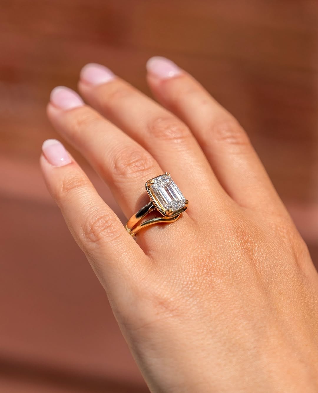 2.0 -5.0 CT Emerald Cut Lab Grown Diamond Bezel Solitaire Engagement Ring