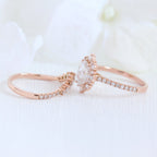 1.50CT Oval Cut Moissanite Halo Bridal Ring Set