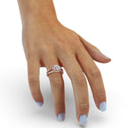 Halo Diamond Engagement Ring in Romantic Rose Gold