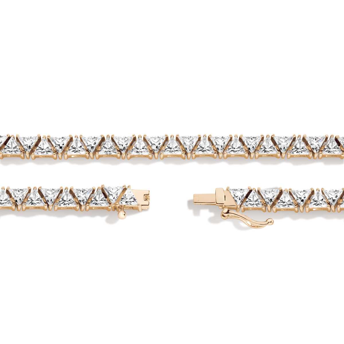 Trillion Cut Moissanite Diamond Tennis Necklace