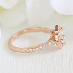 1.0 CT Cushion Cut Vintage Halo Style Moissanite Engagement Ring