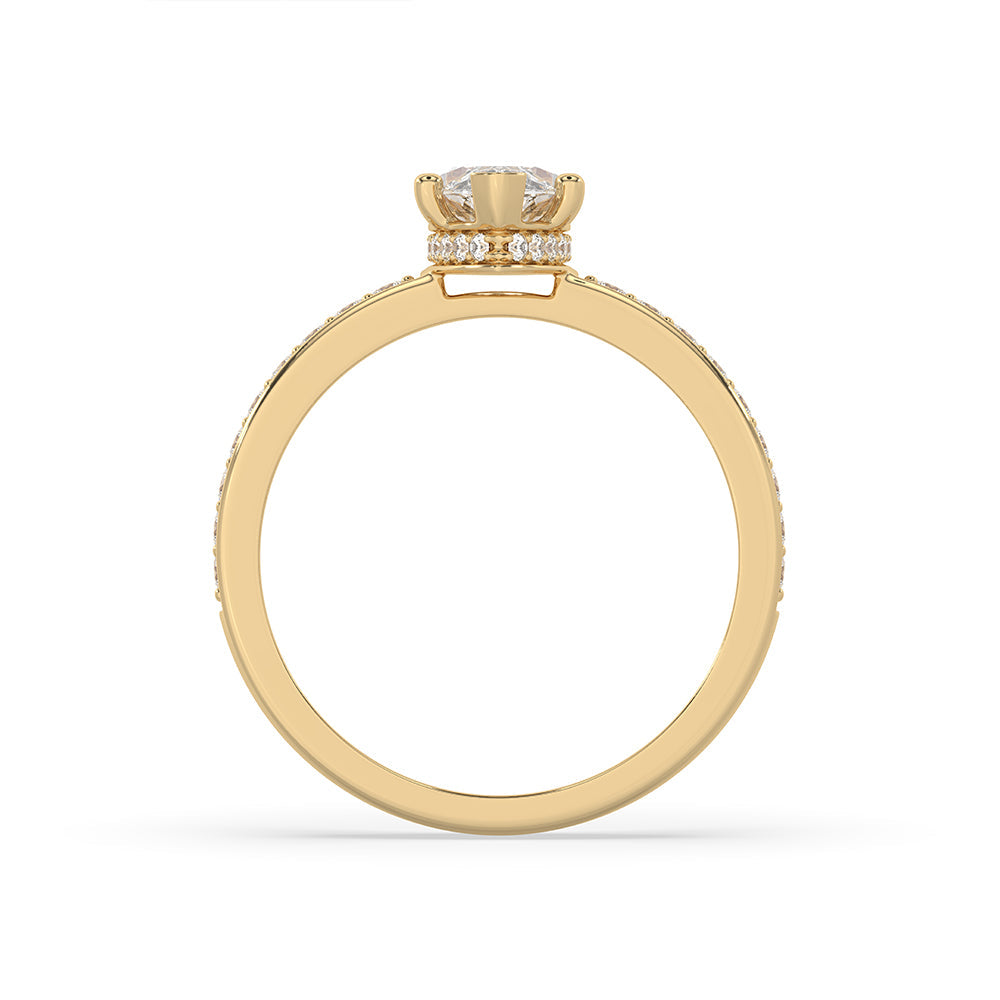 Hidden Halo Marquise Diamond Ring