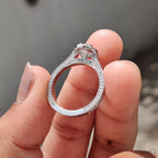 Bezel Halo Engagement Ring with Round Diamond