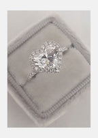 2.0 CT Heart Shape Moissanite Halo Engagement Ring
