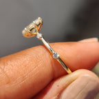 Pear Cut Diamond Ring With Distance Pave Setting