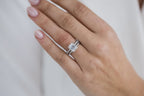 2.30 CT Emerald Moissanite Hidden Halo Setting Engagement Ring