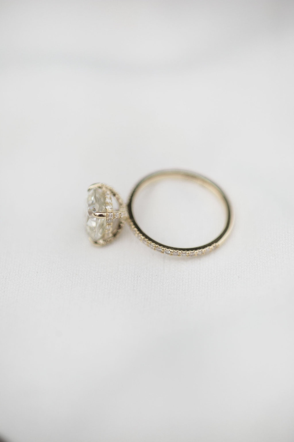 1.80 - 3.80 CT Cushion Cut Moissanite Hidden Halo Pave Setting Engagement Ring