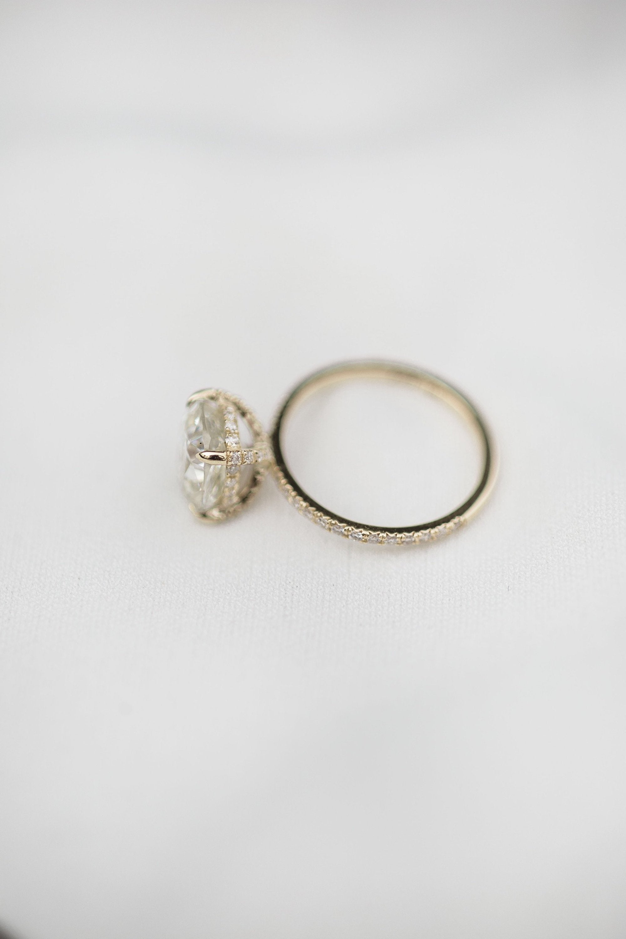 1.80 - 3.80 CT Cushion Cut Moissanite Hidden Halo Pave Setting Engagement Ring