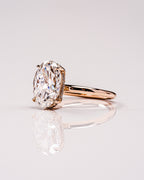 4.0 CT Oval Moissanite Hidden Halo Setting Engagement Ring
