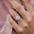 4.20 CT Elongated Cushion Moissanite Three Stones Engagement Ring