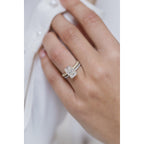 3.0 CT Radiant Moissanite Haidden Halo & Pave Setting Engagement Ring