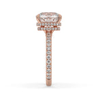 Cushion Diamond Ring In Double Hidden Halo Design