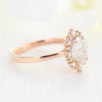 1.50 CT Oval Cut Cluster Halo Style Moissanite Engagement Ring