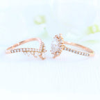1.50CT Oval Cut Moissanite Halo Bridal Ring Set