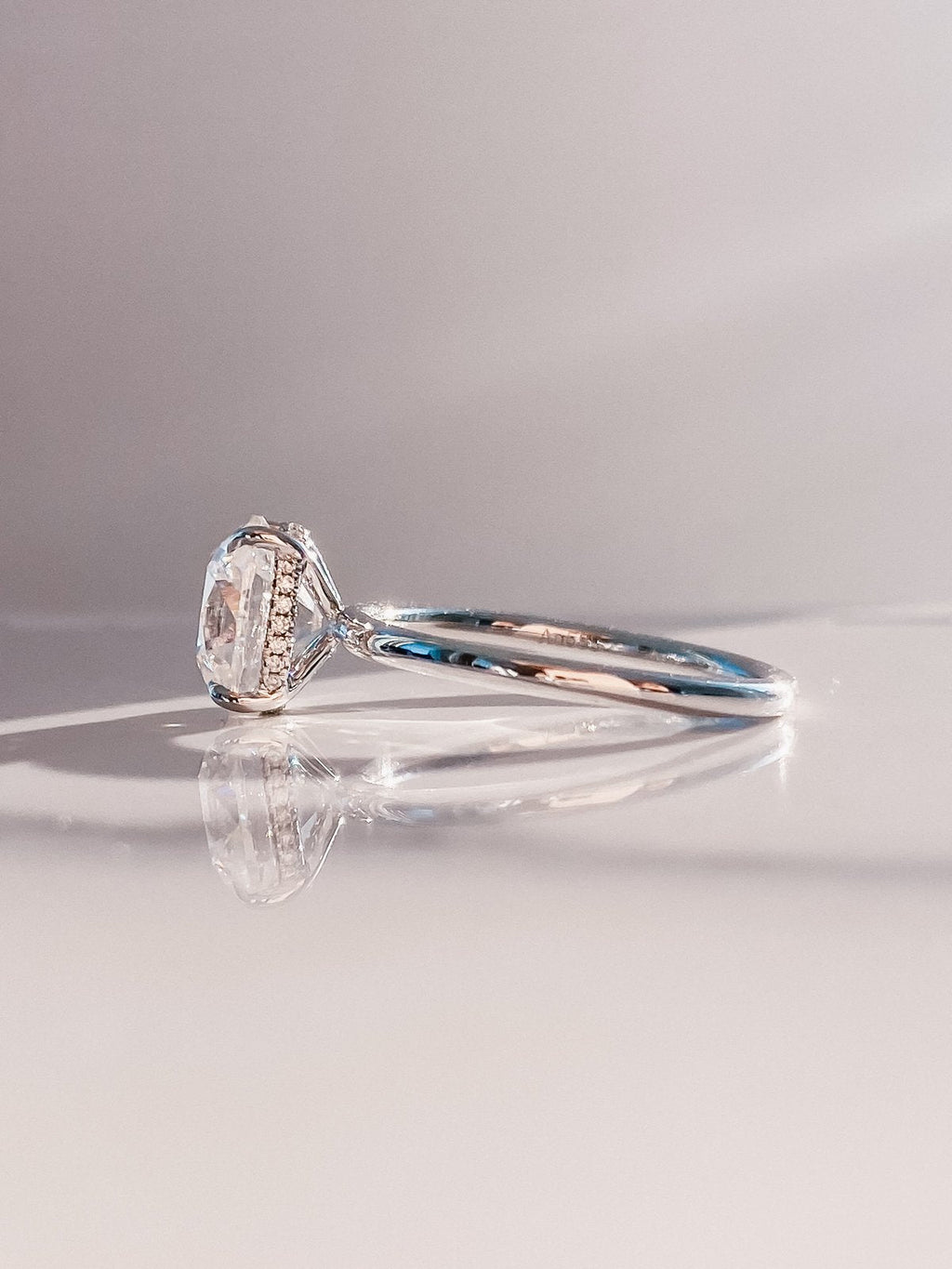 1.50 CT Elongated Cushion Cut Moissanite Hidden Halo Engagement Ring