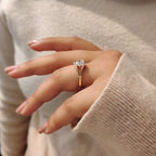 Evil Eye Ring Gold Style with Round Diamond