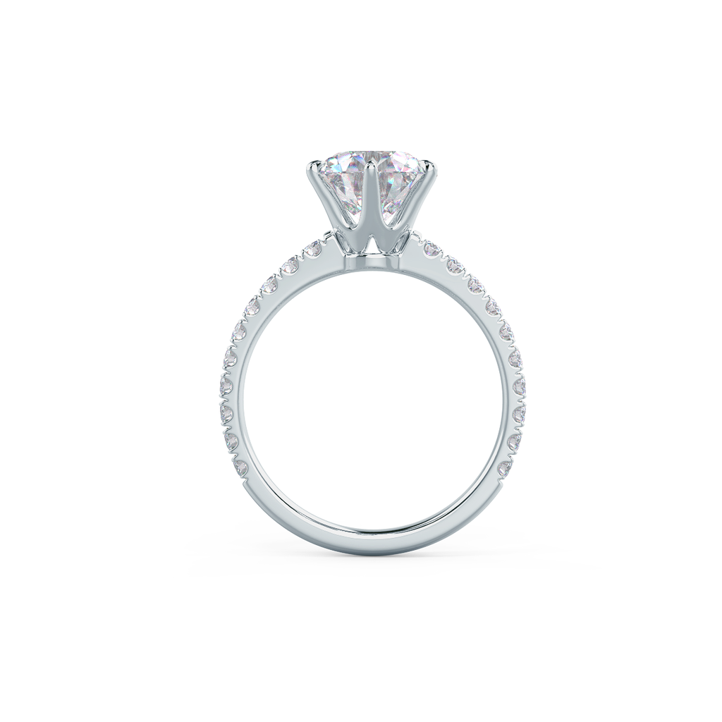 2.0 CT Round Moissanite Pave Setting Engagement Ring