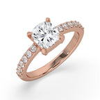 Rose Gold Lab Grown Cushion Cut Diamond Ring