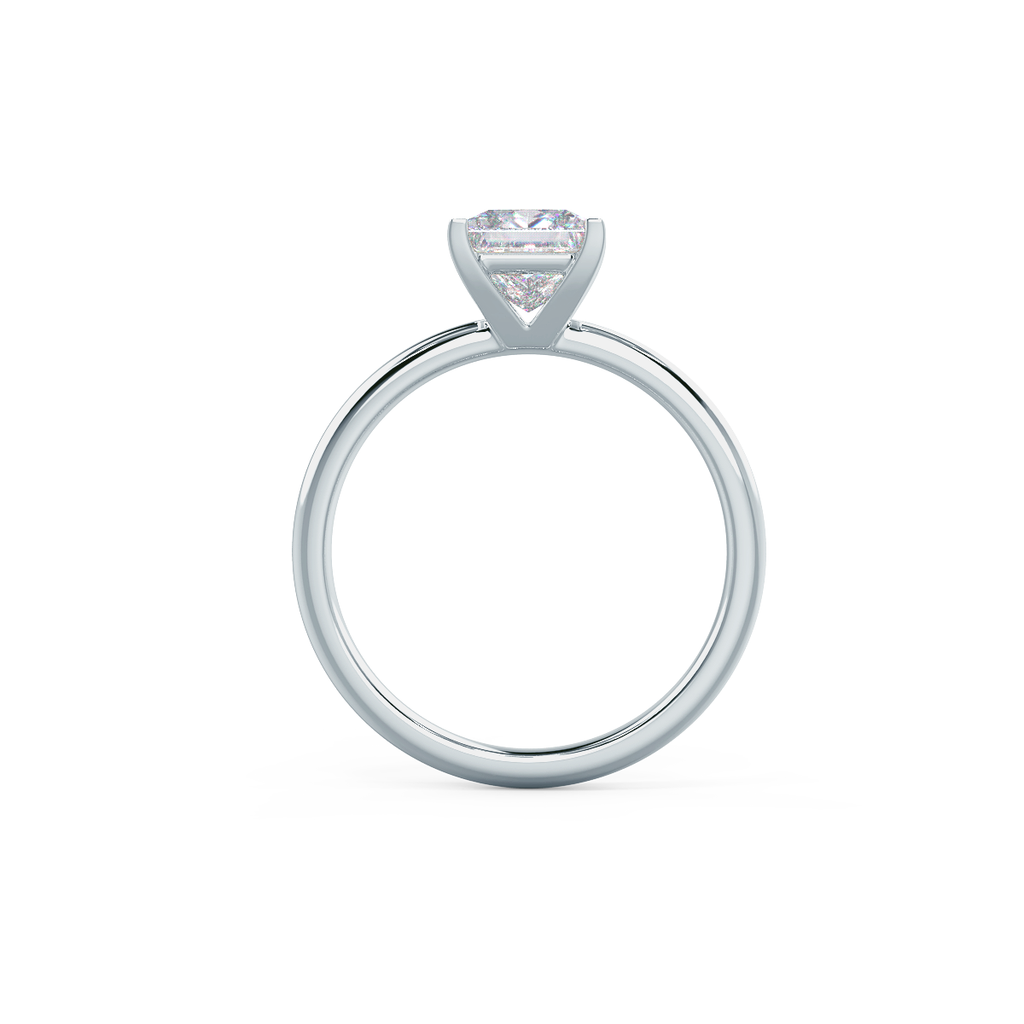 1.75 CT Princess Cut Moissanite Solitaire Engagement Ring