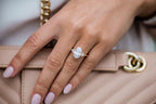 4.0 CT Oval Cut cluster Style Moissanite Engagement Ring