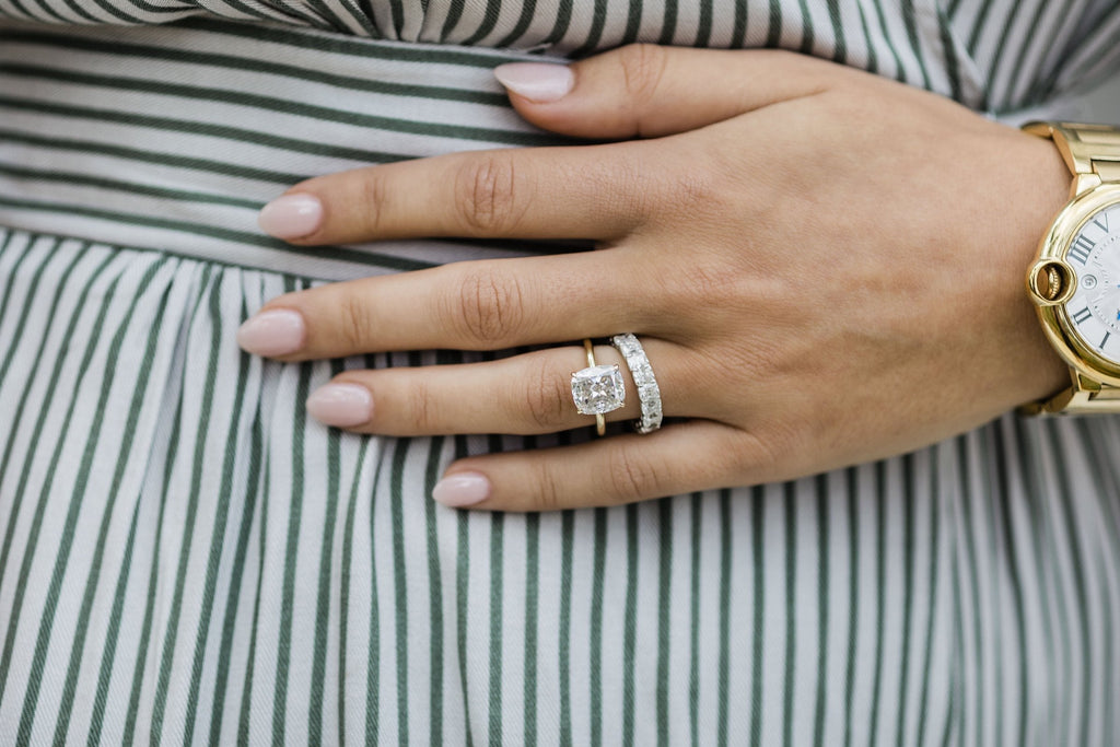 4.65 CT Cushion Cut Moissanite Solitaire Engagement Ring