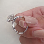 3.0 CT Oval Moissanite Solitaire Pave Setting Engagement Ring