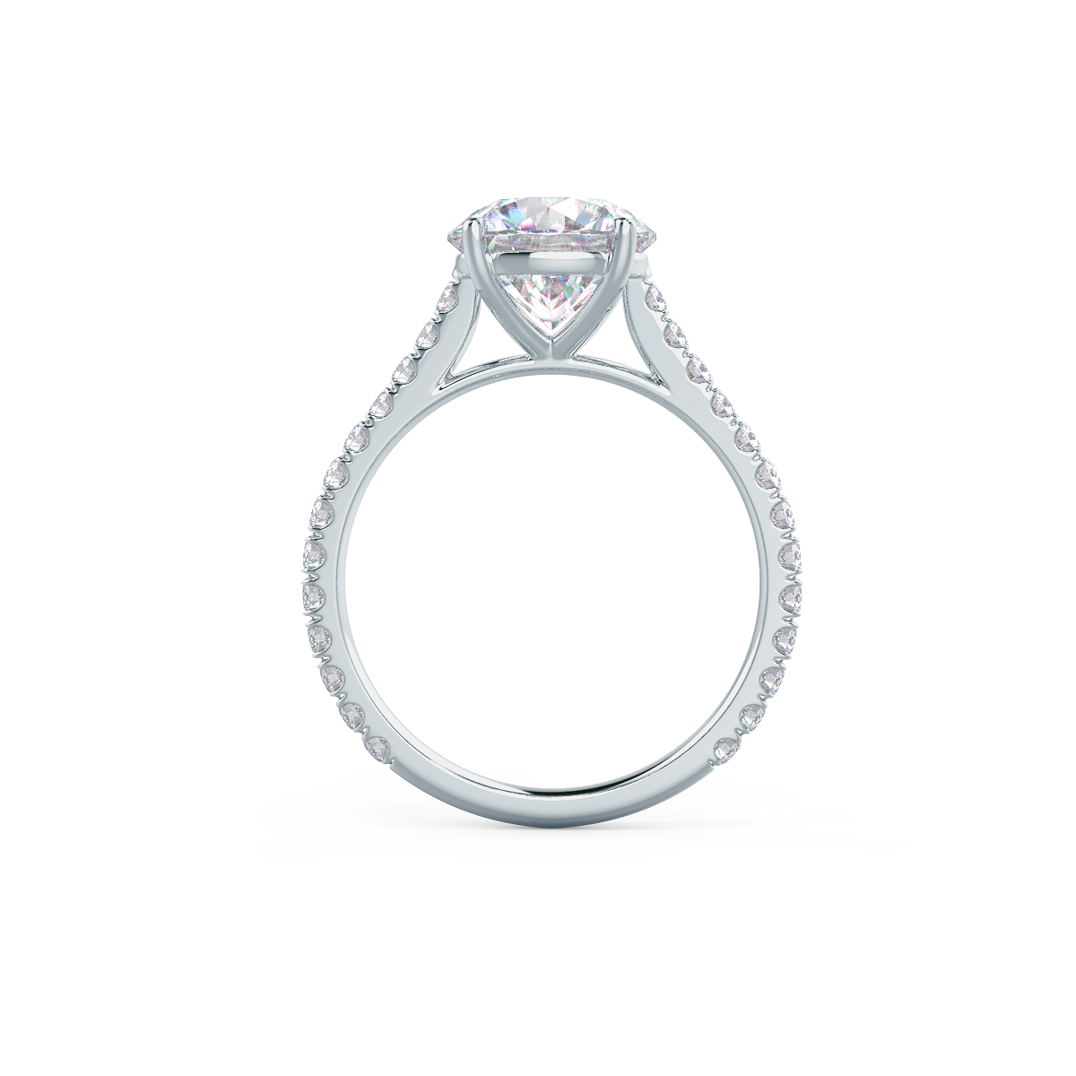 2.0CT Round Moissanite Solitaire Engagement Ring