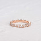 0.4 CT Round And Marquise Moissanite Wedding Band