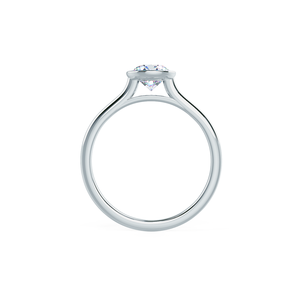 1.5 CT Round Cut Moissanite Bezel Engagement Ring